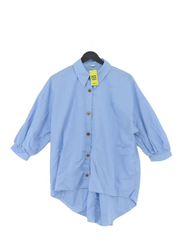 River Island Women's Shirt S Blue Polyester with Cotton