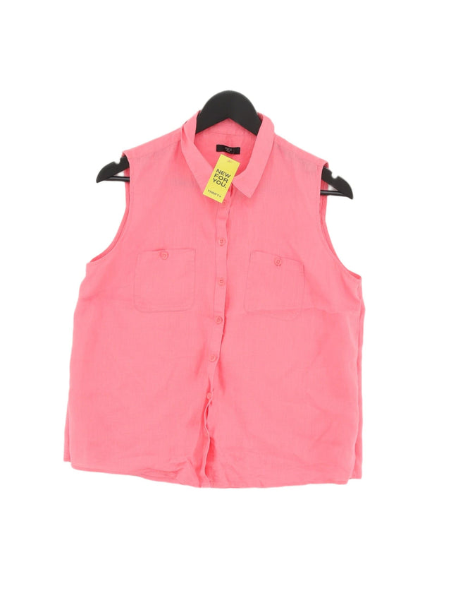 M&Co Women's Shirt S Pink 100% Linen