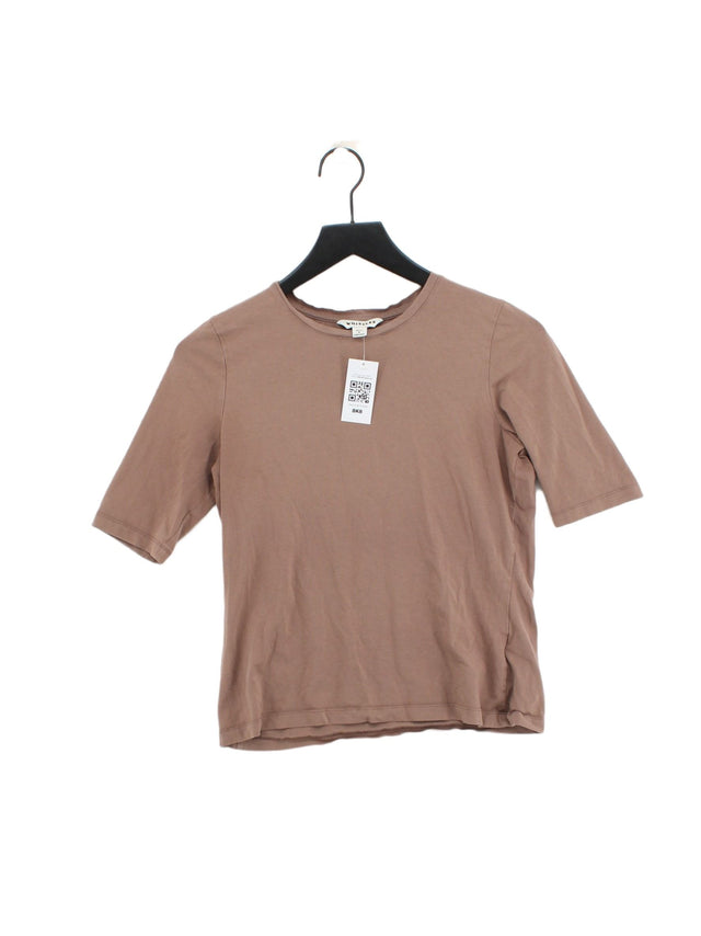 Whistles Women's T-Shirt UK 10 Tan 100% Cotton