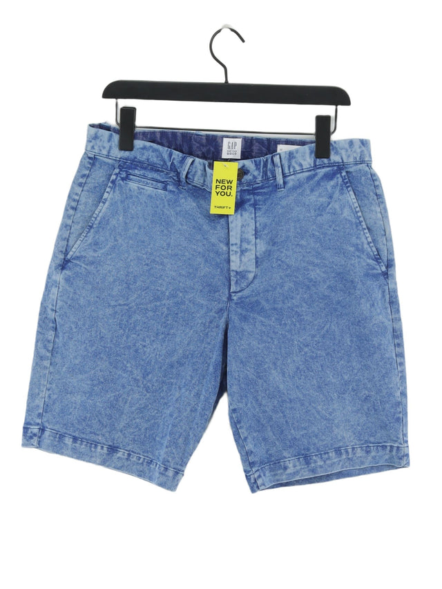 Gap Men's Shorts W 32 in Blue Cotton with Elastane