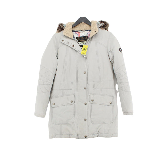 Barbour Women's Coat UK 10 White Cotton with Polyamide