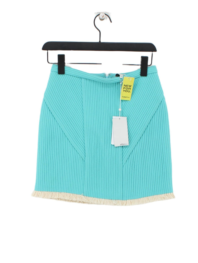 Phillip Lim Women's Mini Skirt UK 2 Blue Polyester with Cotton