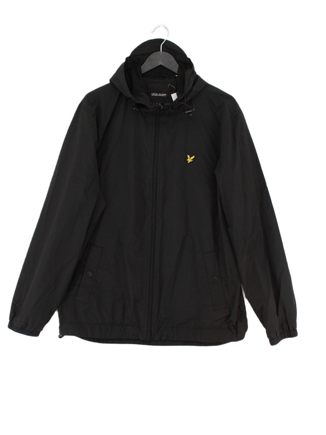 Lyle & Scott Men's Jacket L Black Cotton with Nylon, Polyester