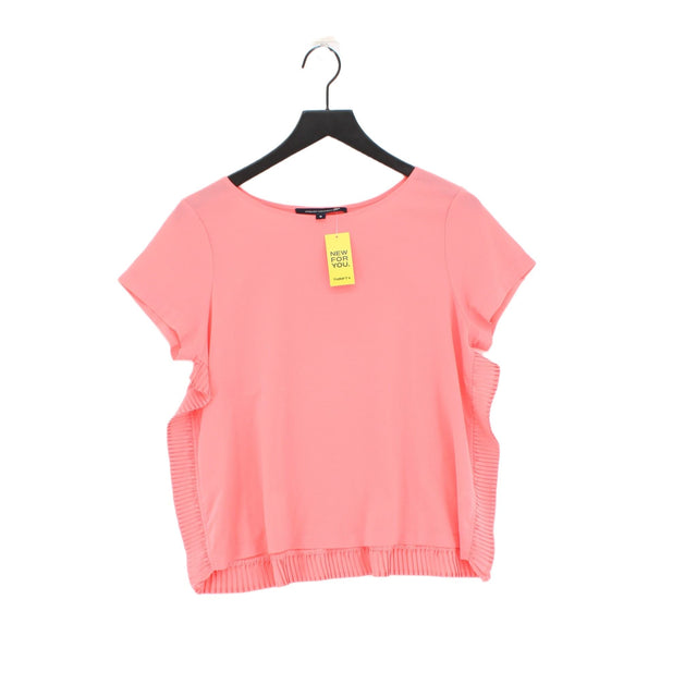 French Connection Women's Top M Pink Polyester with Lyocell Modal