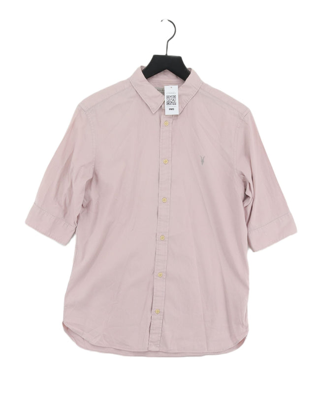 AllSaints Men's Shirt M Pink 100% Cotton