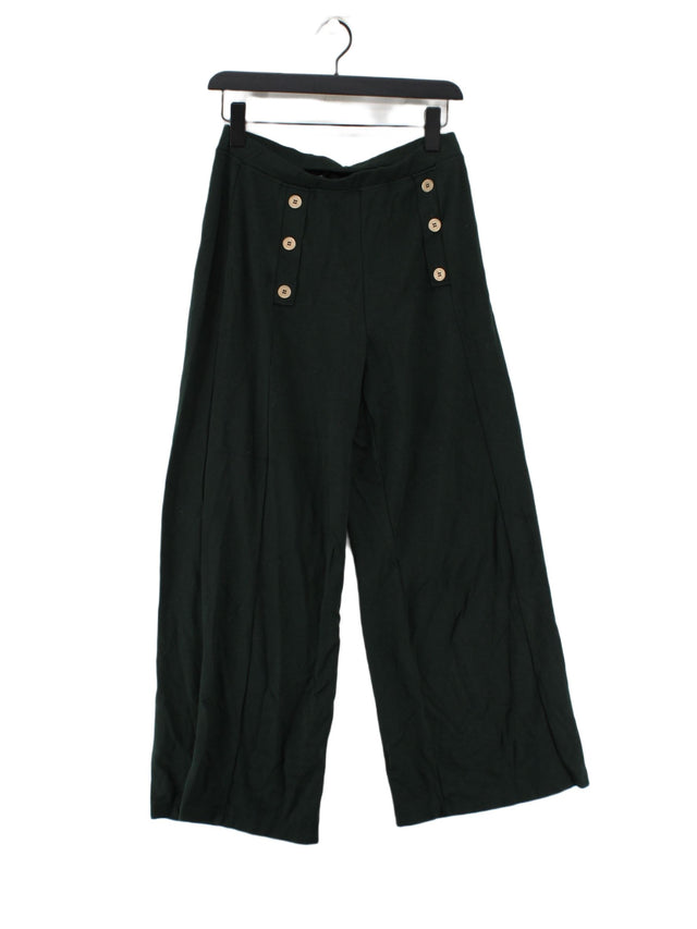 Saint + Sofia Women's Trousers UK 12 Green Viscose with Elastane, Polyamide