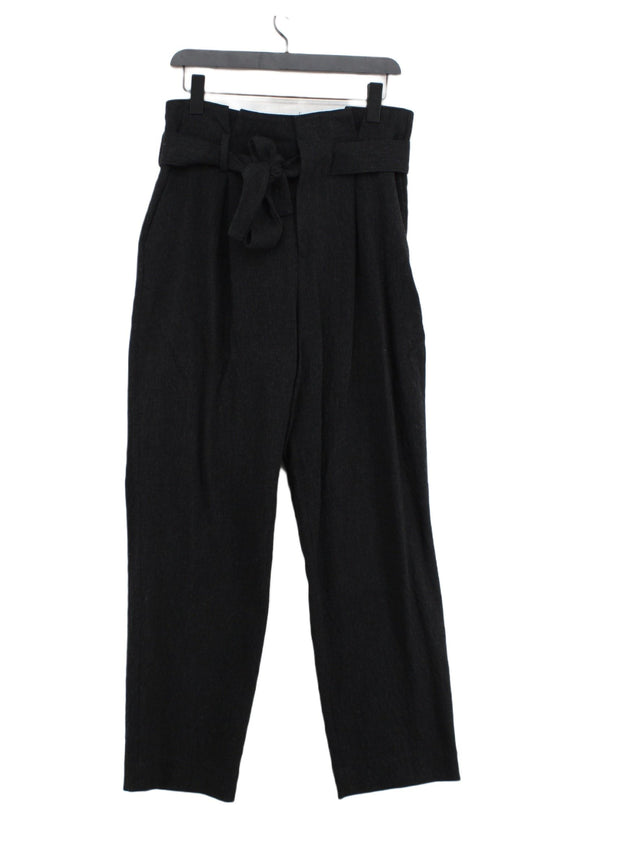 COS Women's Trousers UK 10 Black Wool with Acrylic, Elastane, Polyester, Viscose