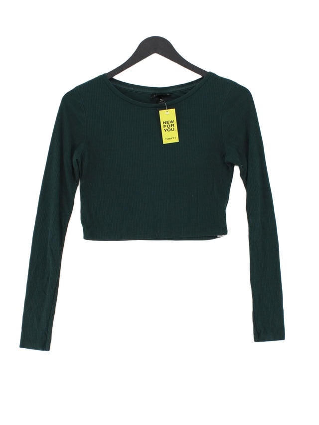 Topshop Women's Top UK 6 Green Polyester with Viscose