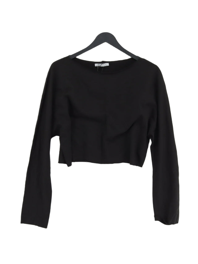 Zara Women's Top M Black 100% Cotton