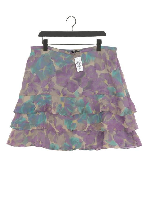 Laura Ashley Women's Midi Skirt UK 18 Multi Silk with Polyester