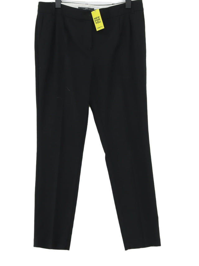 Next Women's Suit Trousers UK 10 Black Polyester with Elastane, Viscose