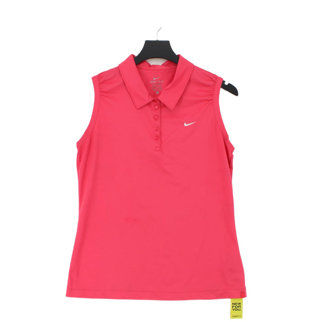 Nike Women's Polo L Pink Polyester with Elastane