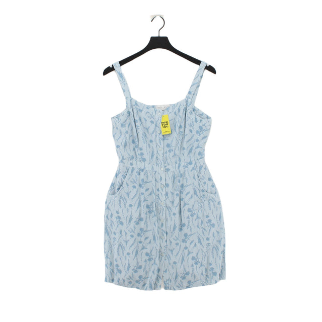 Jack Wills Women's Midi Dress UK 12 Blue Polyester with Viscose