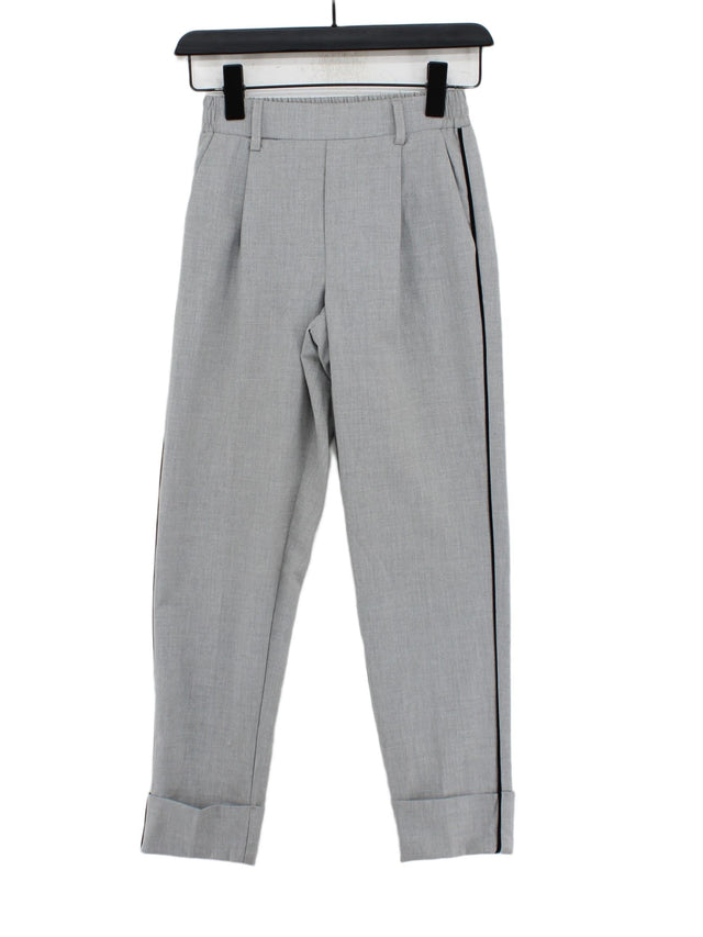 Bershka Women's Trousers XS Grey Polyester with Elastane, Viscose