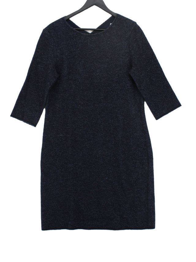 Jigsaw Women's Midi Dress UK 14 Blue Wool with Acrylic, Other, Polyester