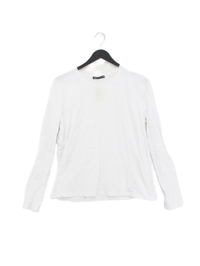 Zara Women's T-Shirt L White 100% Other