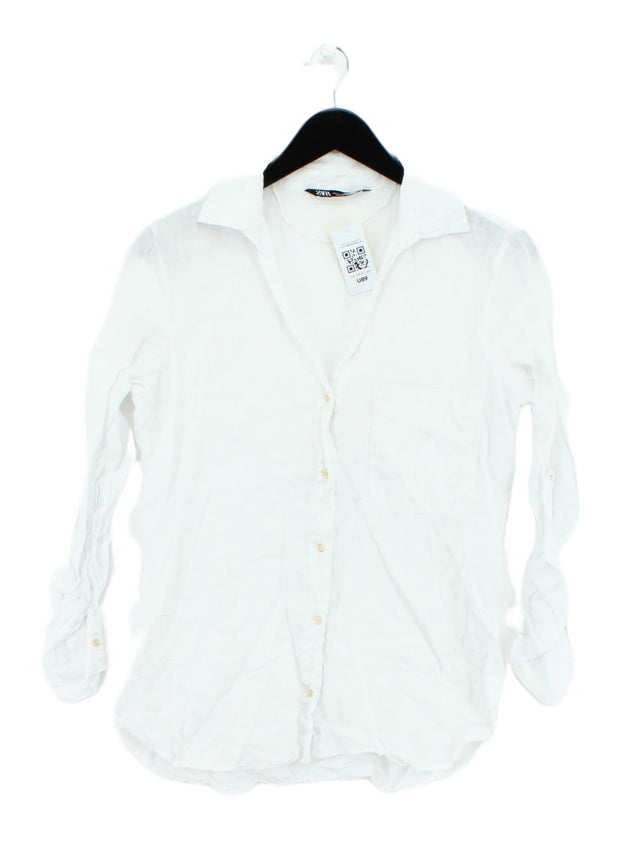 Zara Women's Blouse S White 100% Linen