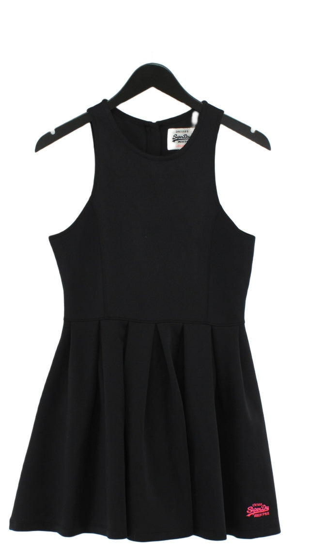 Superdry Women's Midi Dress S Black Polyester with Elastane