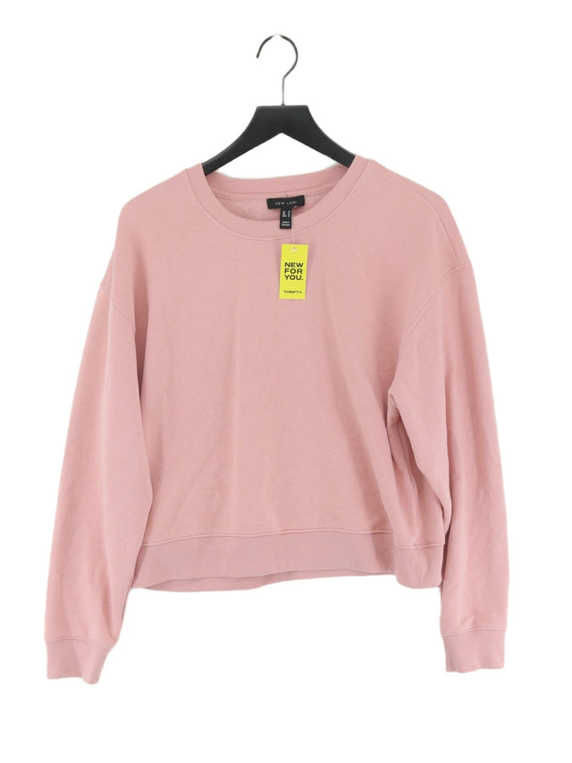 New Look Women's Jumper M Pink Cotton with Elastane, Polyester