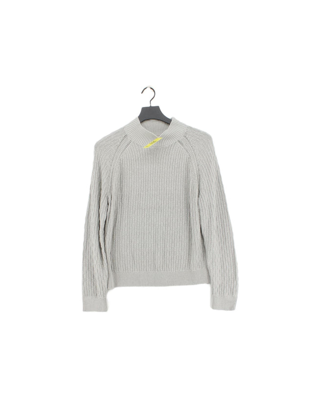 FatFace Women's Jumper UK 10 Grey 100% Cotton