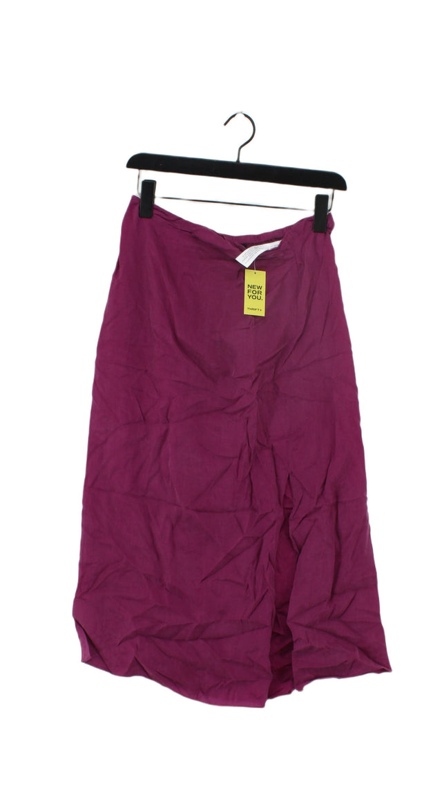 Massimo Dutti Women's Midi Skirt M Purple 100% Other