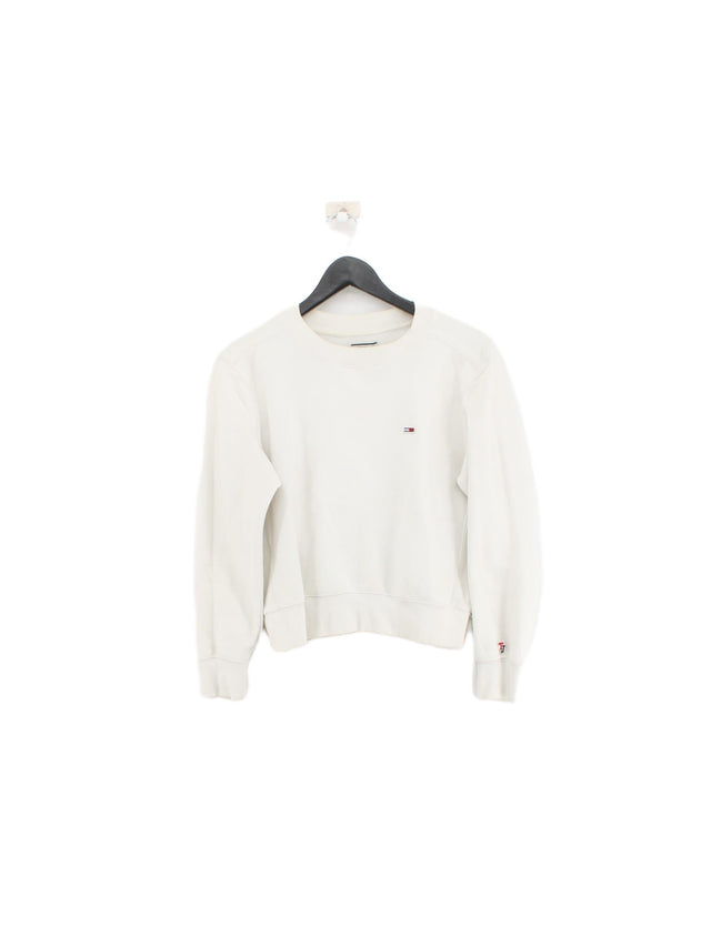 Tommy Jeans Women's Jumper S White Polyester with Elastane
