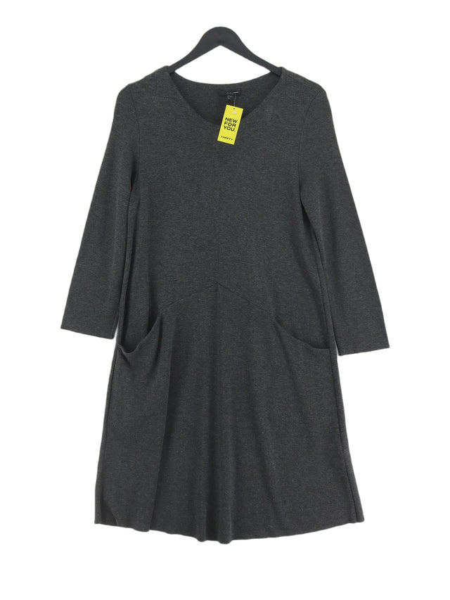 COS Women's Midi Dress S Grey Viscose with Elastane, Polyester