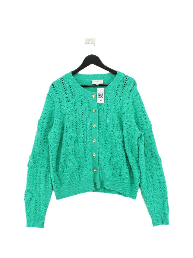 Fabienne Chapot Women's Cardigan L Green Cotton with Nylon, Wool