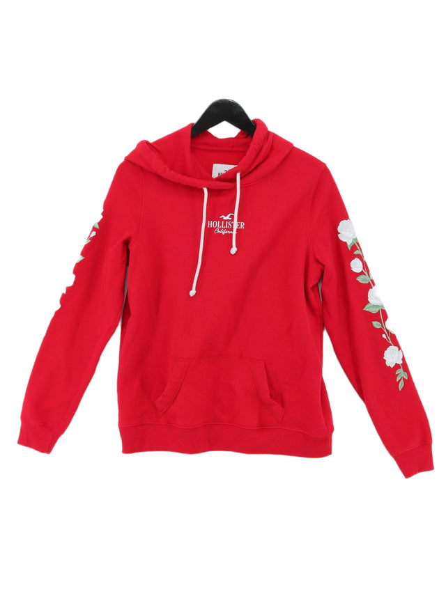 Hollister Women's Hoodie M Red Cotton with Polyester