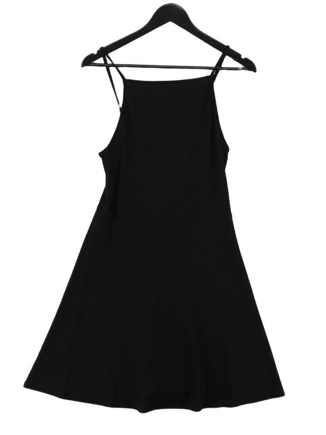 New Look Women's Midi Dress UK 12 Black Polyester with Elastane, Viscose