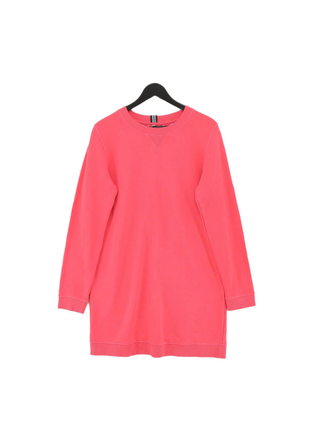 Joules Women's Midi Dress UK 14 Pink 100% Cotton