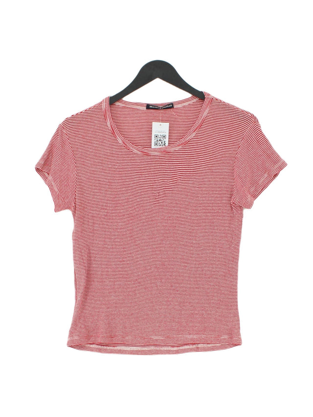 Brandy Melville Women's T-Shirt UK 4 Red Cotton with Elastane, Viscose