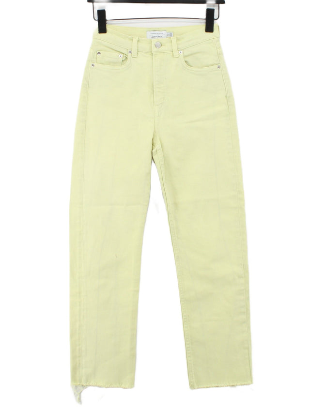 & Other Stories Women's Jeans W 24 in Yellow Cotton with Elastane