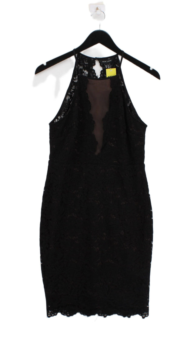 New Look Women's Midi Dress UK 12 Black Nylon with Elastane