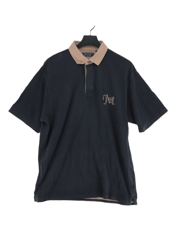 Maine Men's Polo L Black 100% Cotton