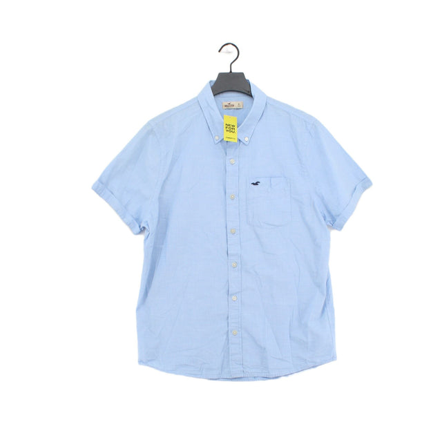 Hollister Men's Shirt XL Blue 100% Cotton