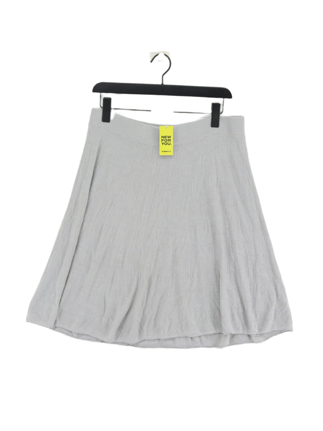 Pure Women's Midi Skirt M Grey 100% Silk