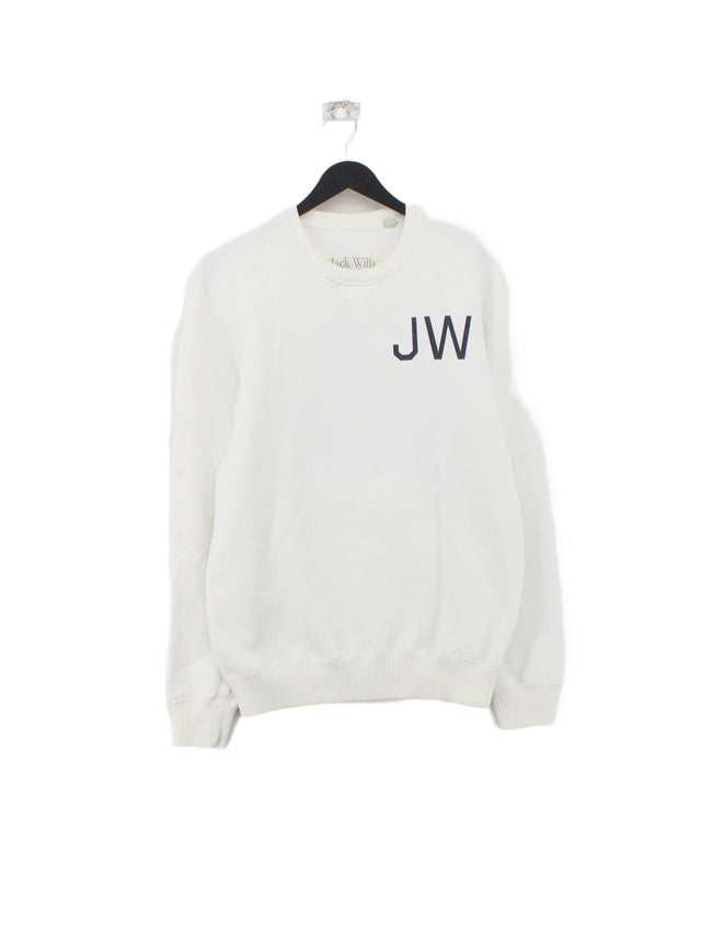 Jack Wills Women's Jumper M White Cotton with Polyester