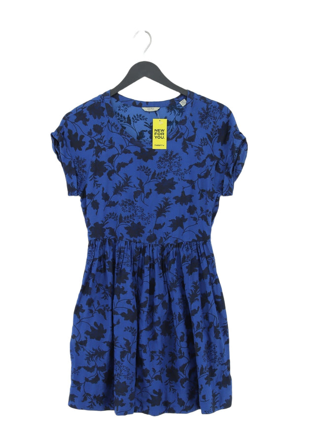 Jack Wills Women's Midi Dress UK 4 Blue Viscose with Cotton