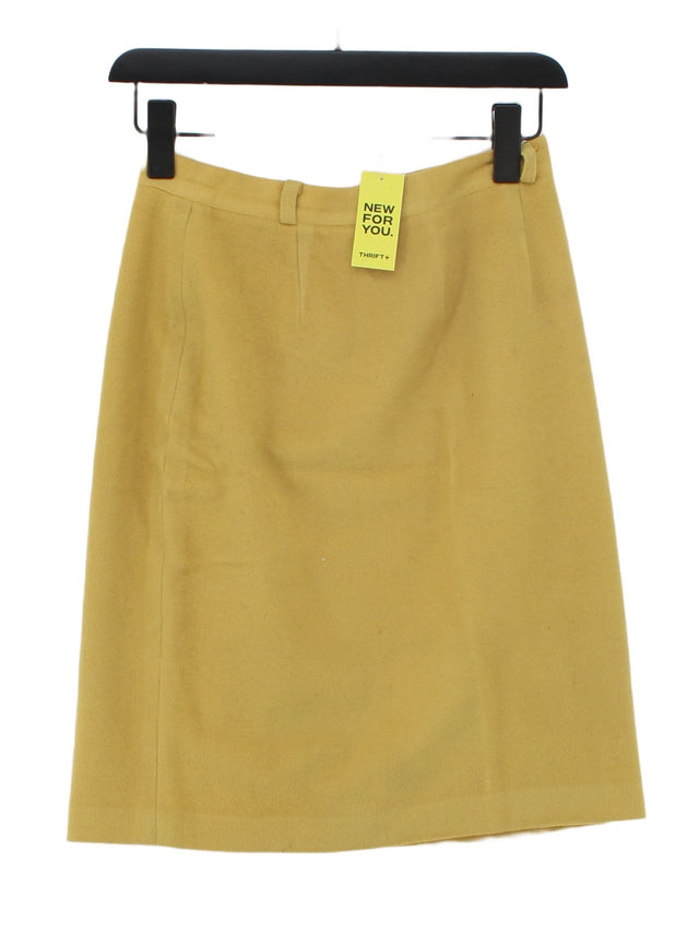 Gerard Darel Women's Midi Skirt UK 10 Yellow Cashmere with Other, Wool