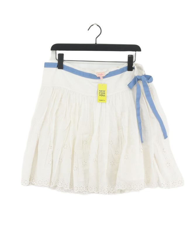 Whistles Women's Mini Skirt UK 14 White Cotton with Polyester