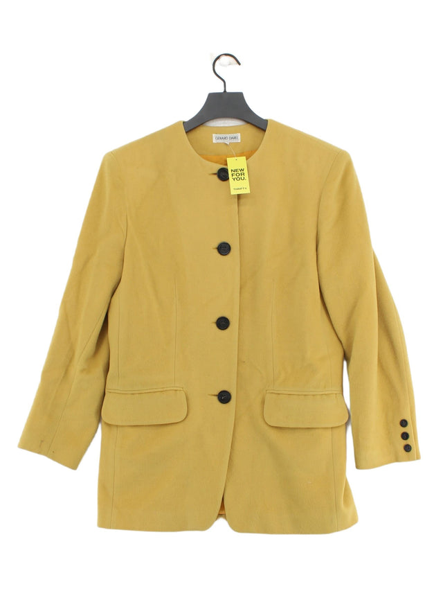 Gerard Darel Women's Coat UK 12 Yellow Wool with Cashmere, Other