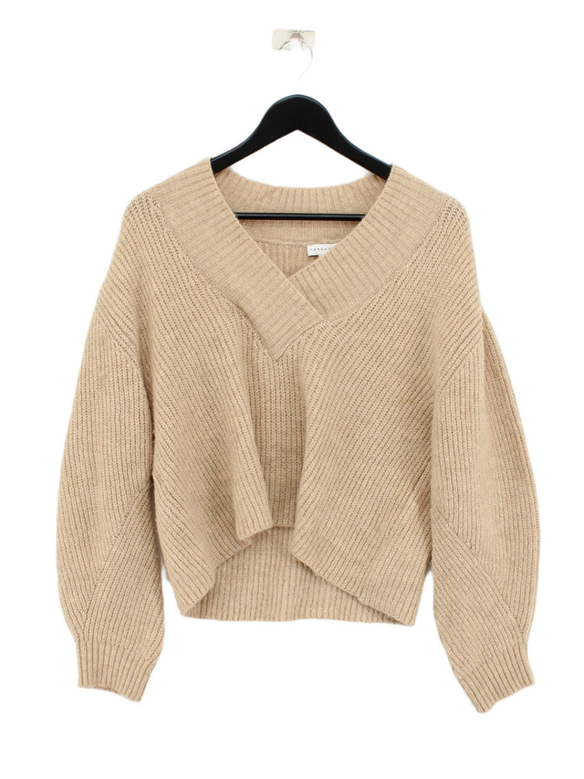 Topshop Women's Jumper S Tan Acrylic with Polyester