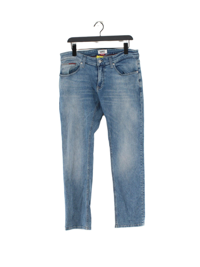 Tommy Jeans Men's Jeans W 34 in Blue Cotton with Elastane