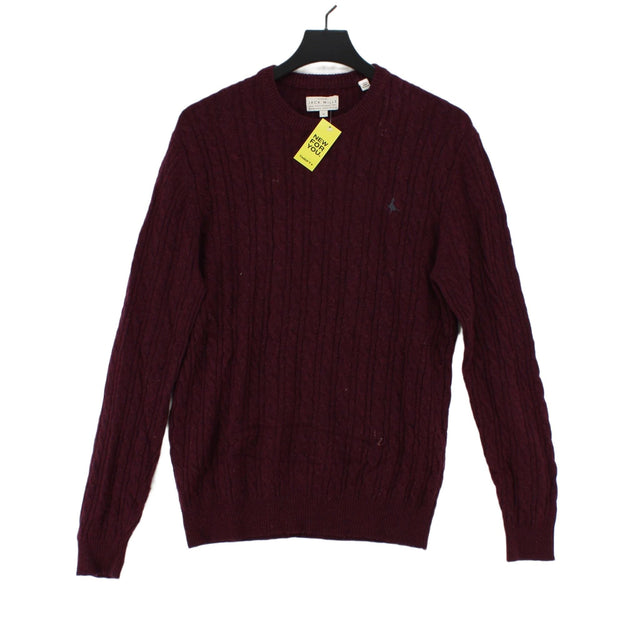 Jack Wills Men's Jumper M Red 100% Wool