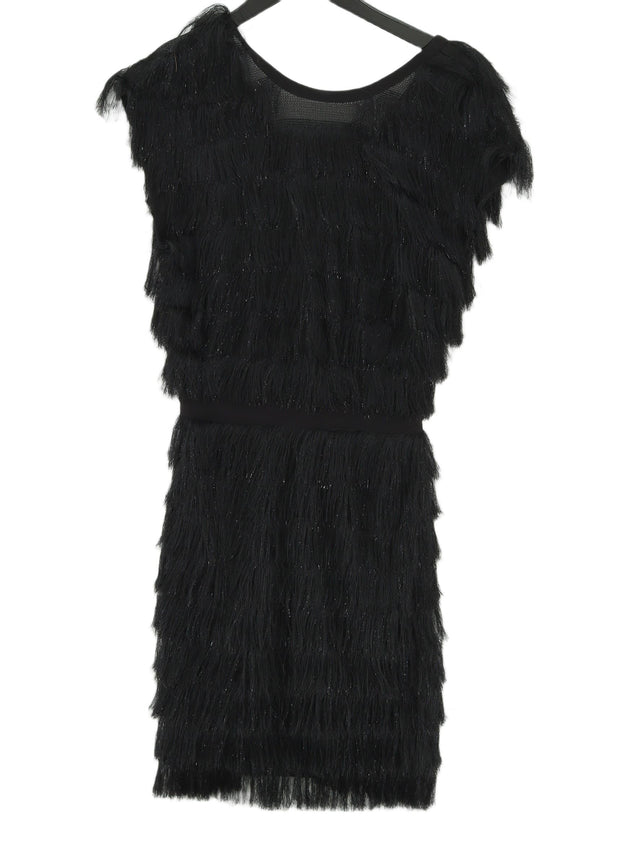 Whistles Women's Midi Dress UK 8 Black Polyester with Elastane, Other