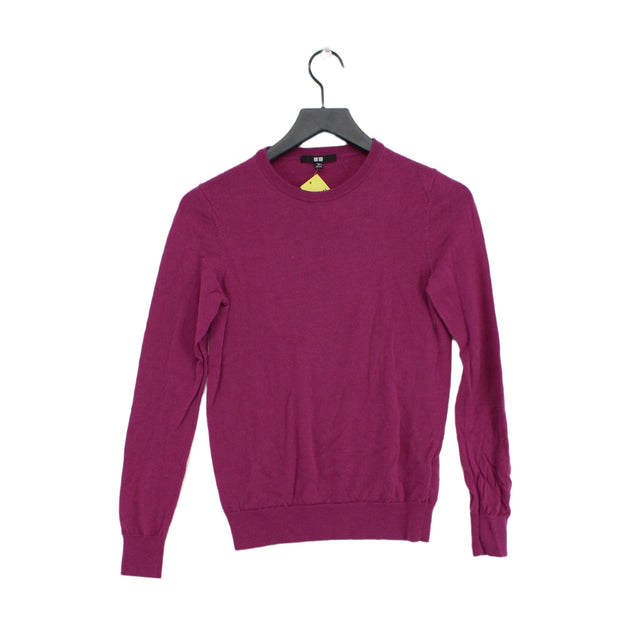 Uniqlo Women's Jumper M Purple 100% Wool