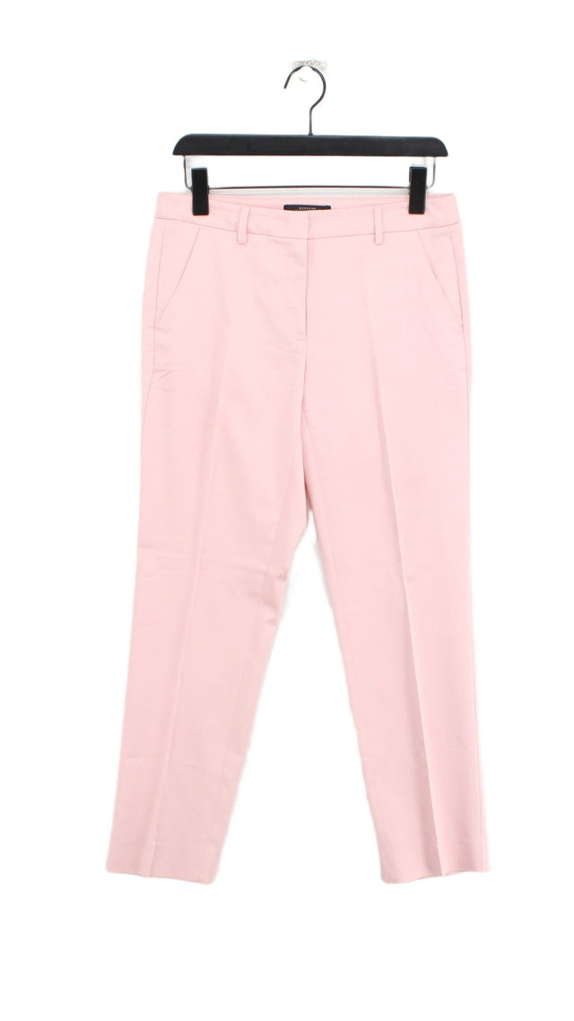 Max Mara Women's Trousers W 32 in Pink Cotton with Elastane