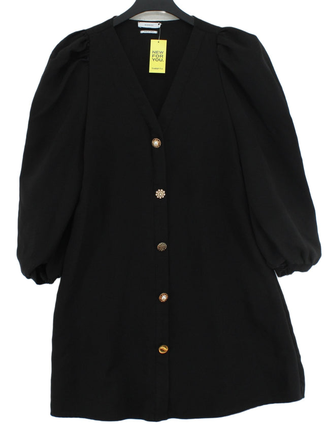 Reserved Women's Midi Dress L Black 100% Polyester