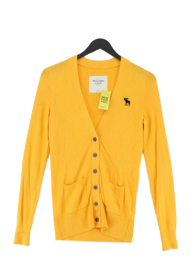 Abercrombie & Fitch Women's Cardigan XS Yellow Cashmere with Cotton